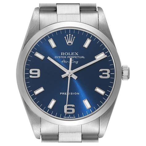 blue dial rolex air king 14000